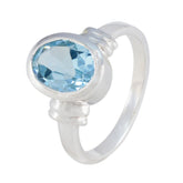 Mia Blue Solitaire Gemstone Ring in Sterling Silver